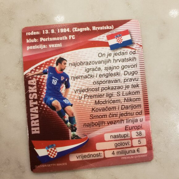Niko Kranjcar Croatian Soccer Trading Card 2008 - Picture 3 of 3